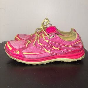 The North Face Pink and Yellow Athletic Shoes
